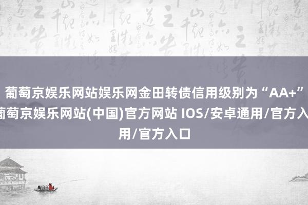 葡萄京娱乐网站娱乐网金田转债信用级别为“AA+”-葡萄京娱乐网站(中国)官方网站 IOS/安卓通用/官方入口