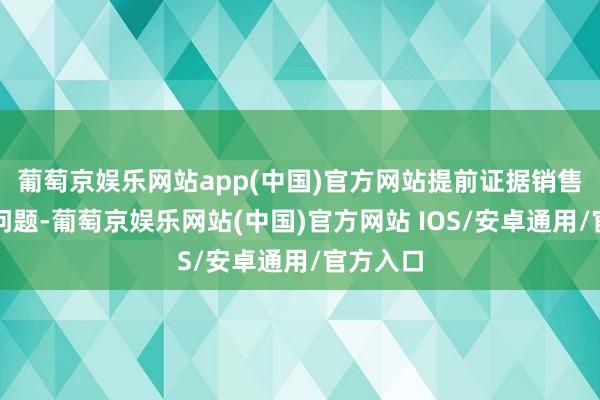 葡萄京娱乐网站app(中国)官方网站提前证据销售收入等问题-葡萄京娱乐网站(中国)官方网站 IOS/安卓通用/官方入口