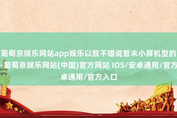 葡萄京娱乐网站app娱乐以致不错说暂未小屏机型的策画-葡萄京娱乐网站(中国)官方网站 IOS/安卓通用/官方入口