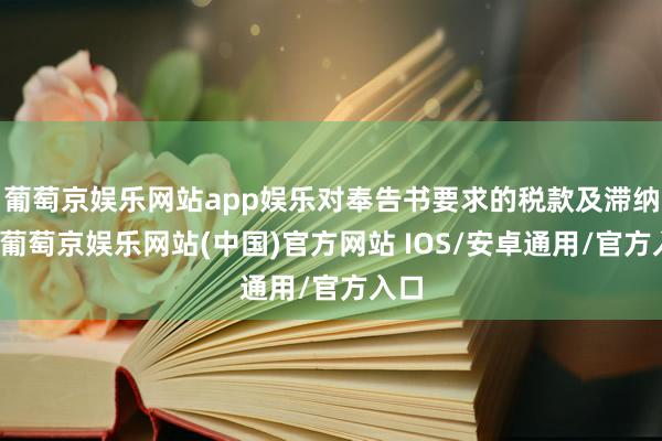 葡萄京娱乐网站app娱乐对奉告书要求的税款及滞纳金-葡萄京娱乐网站(中国)官方网站 IOS/安卓通用/官方入口