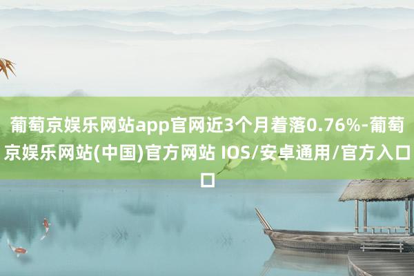 葡萄京娱乐网站app官网近3个月着落0.76%-葡萄京娱乐网站(中国)官方网站 IOS/安卓通用/官方入口