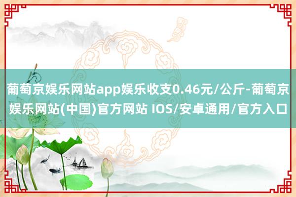 葡萄京娱乐网站app娱乐收支0.46元/公斤-葡萄京娱乐网站(中国)官方网站 IOS/安卓通用/官方入口