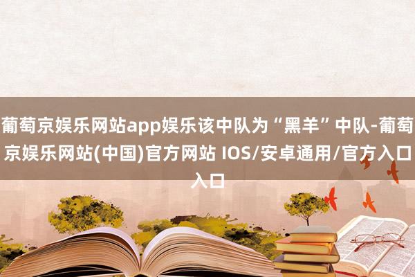 葡萄京娱乐网站app娱乐该中队为“黑羊”中队-葡萄京娱乐网站(中国)官方网站 IOS/安卓通用/官方入口